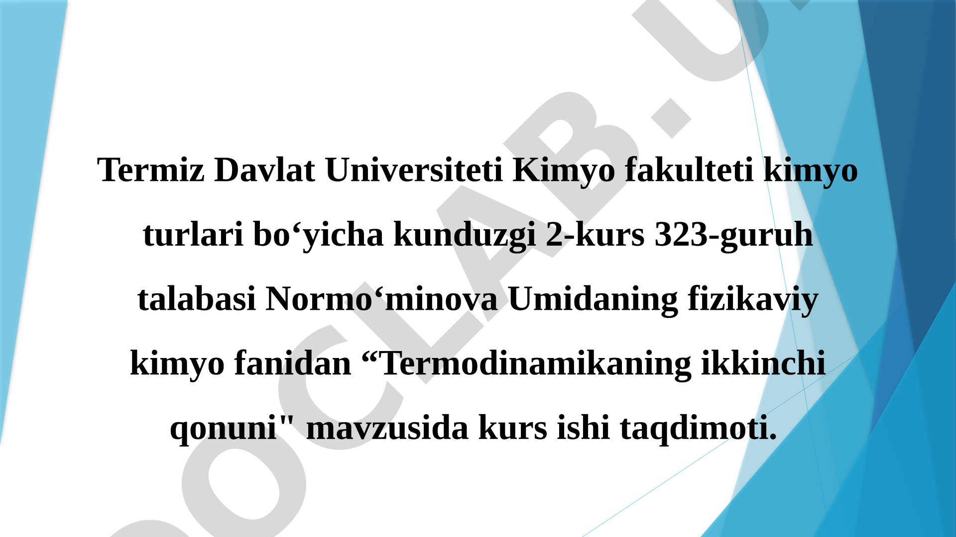 Termodinamikaning ikkinchi qonuni