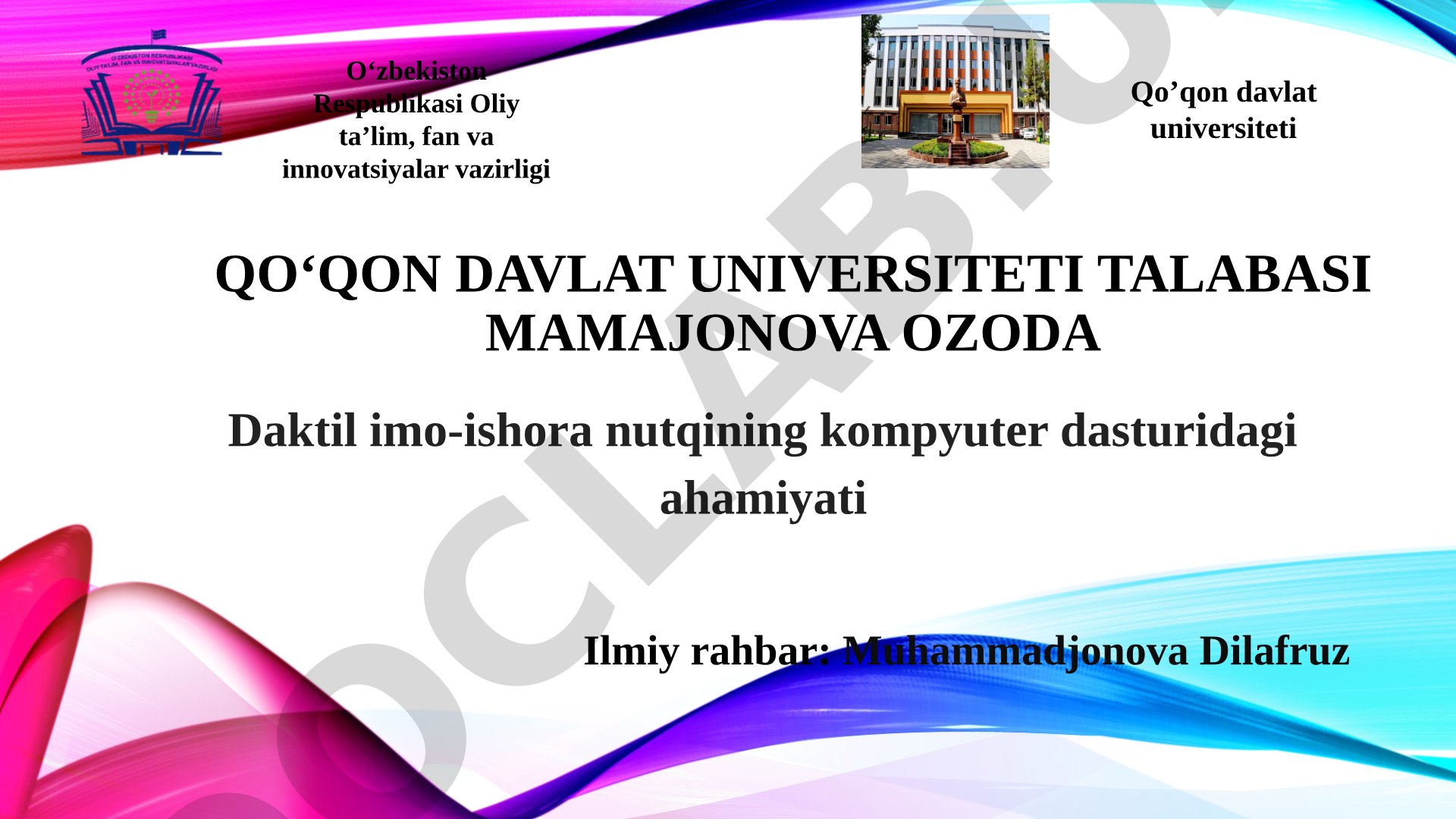 Daktil imo-ishora nutqining kompyuter dasturidagi ahamiyati