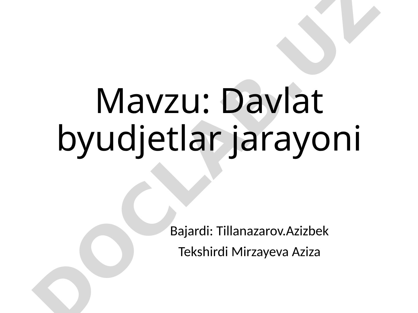 Davlat byudjetlar jarayoni