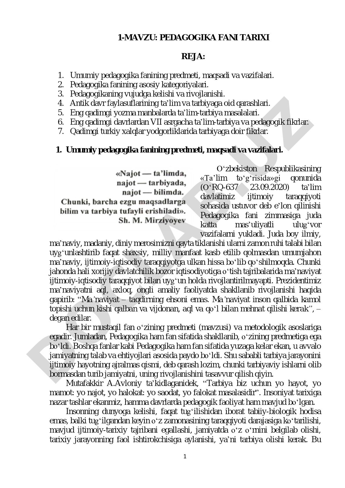 Pedagogika fani tarixi