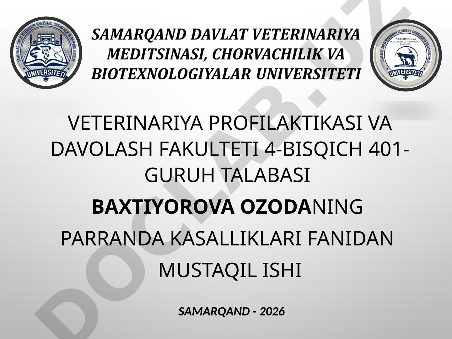 Parrandalarda uchraydigan kasalliklar va ularni davolash