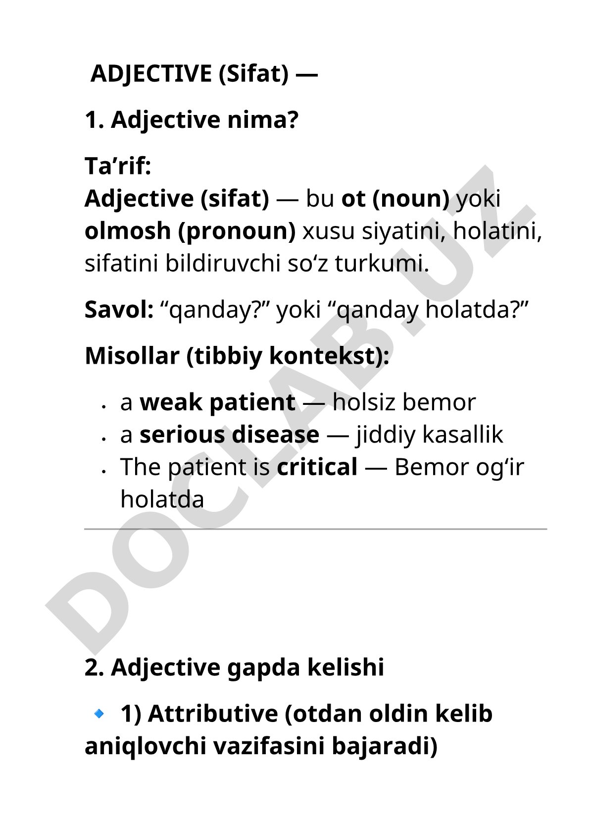ADJECTIVE (Sifat)
