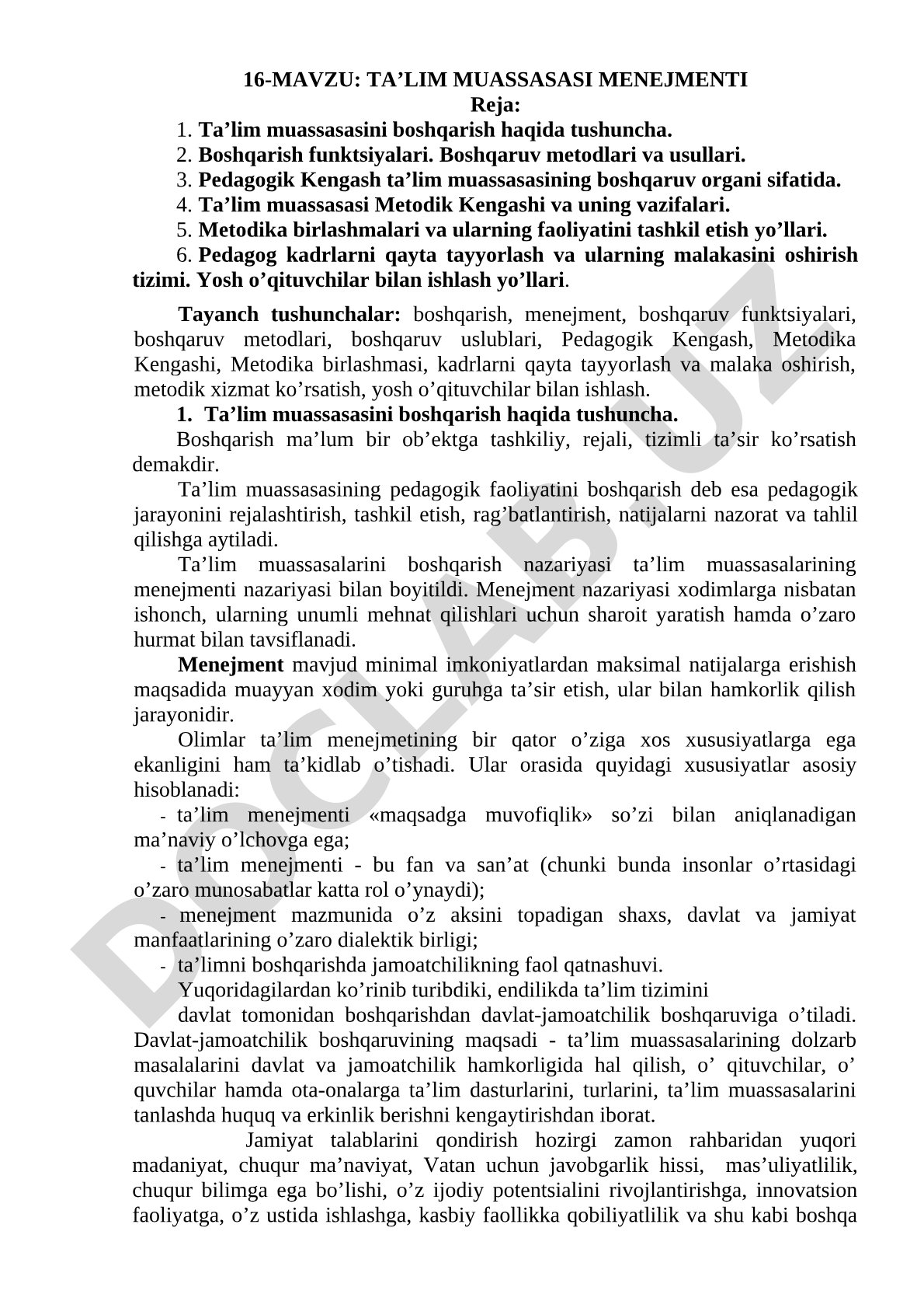 Ta’lim muassasasi menejmenti
