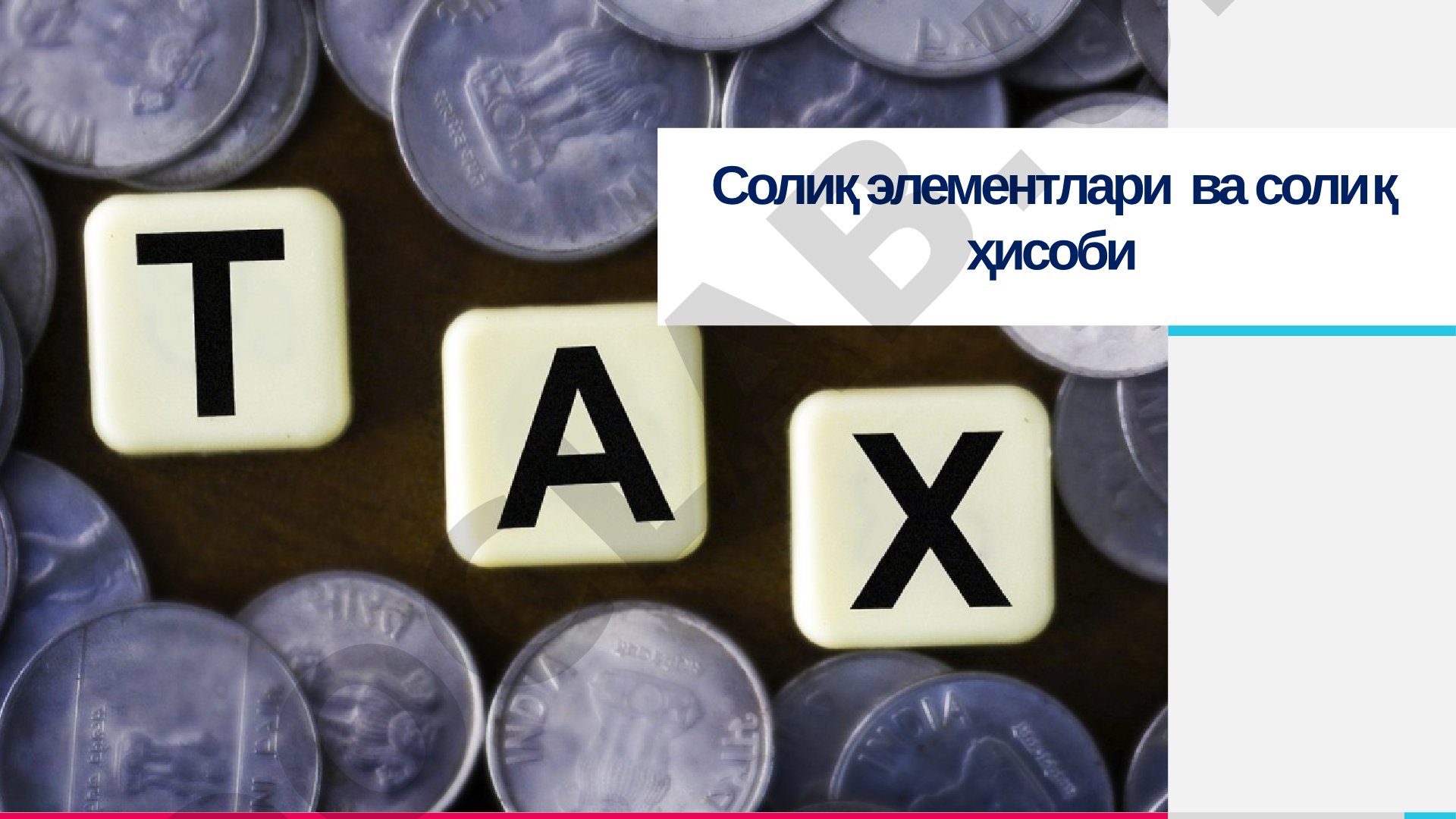 Солиқ элементлари ва солиқ ҳисоби