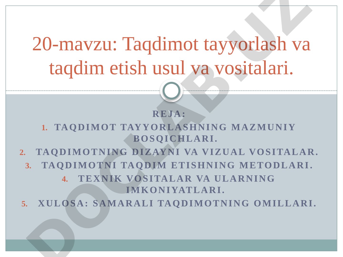 Namoyish tayyorlash va taqdim etish usul va vositalari