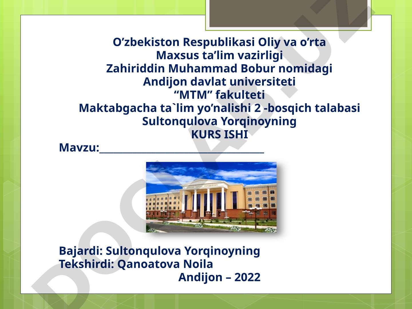 O'zbek tilida ish yuritish