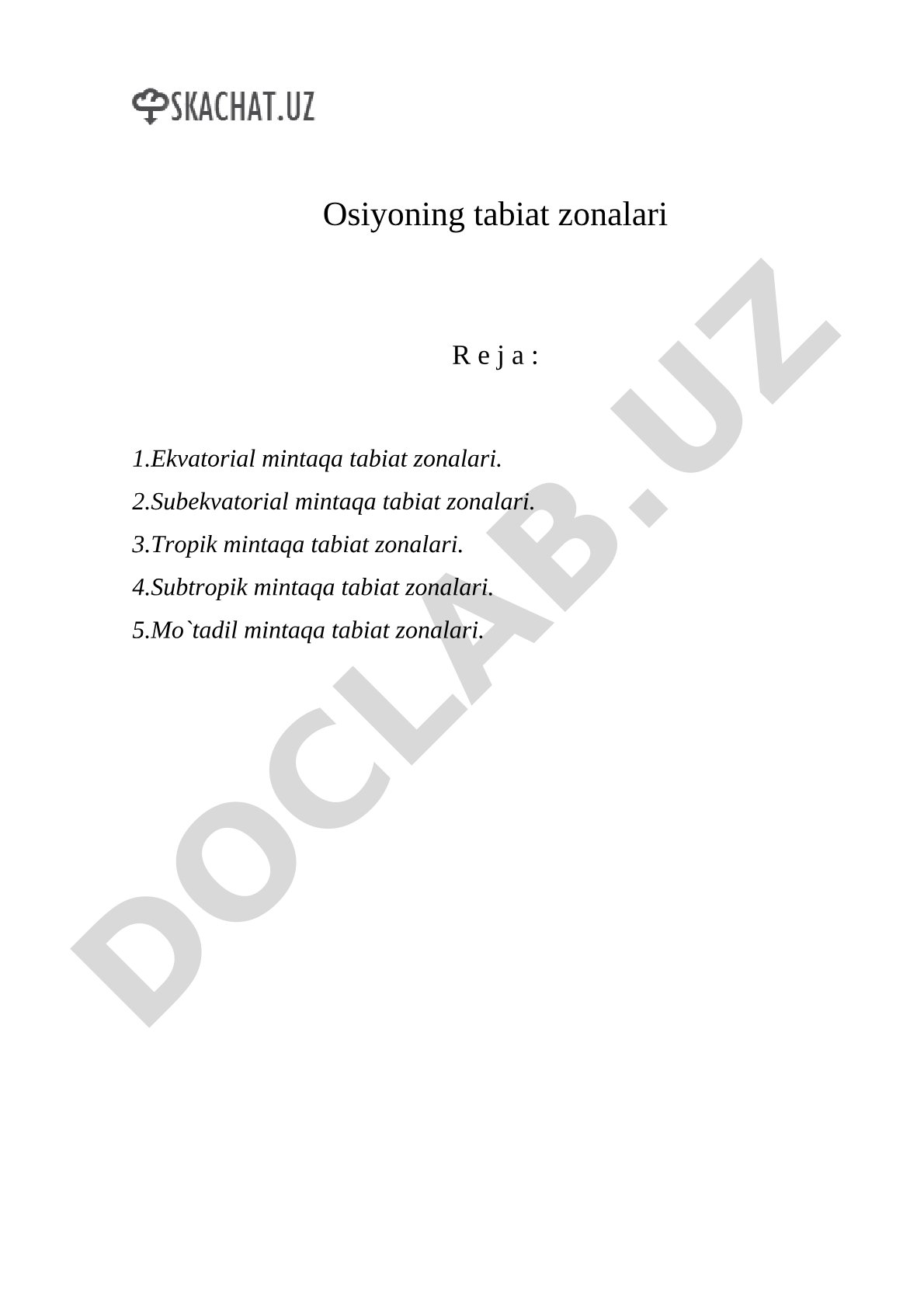 Osiyoning tabiat zonalari
