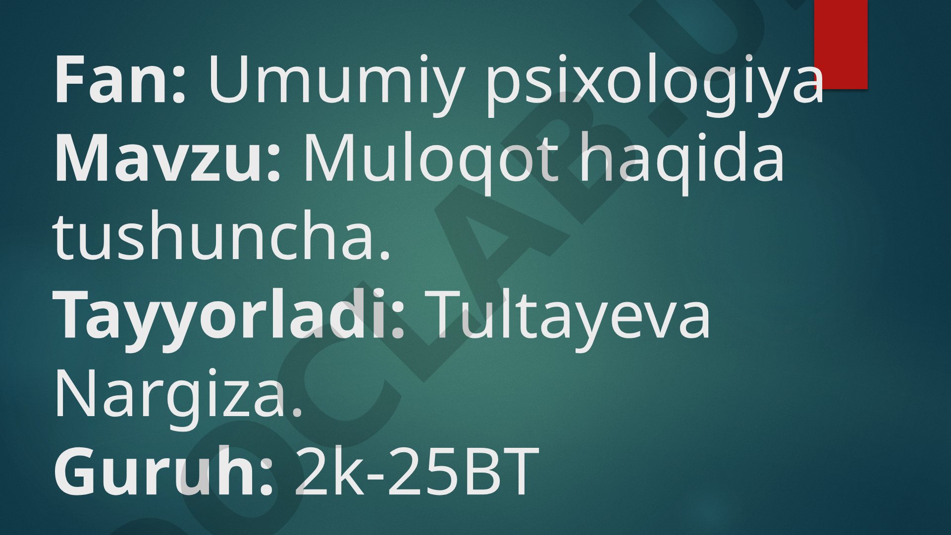 Muloqot haqida tushuncha