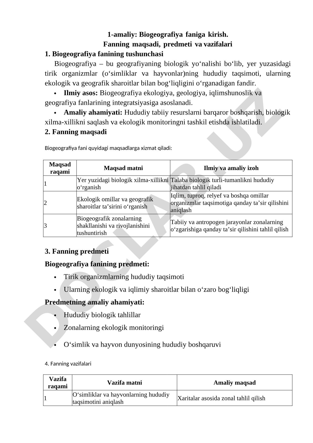 Biogeografiya faniga kirish