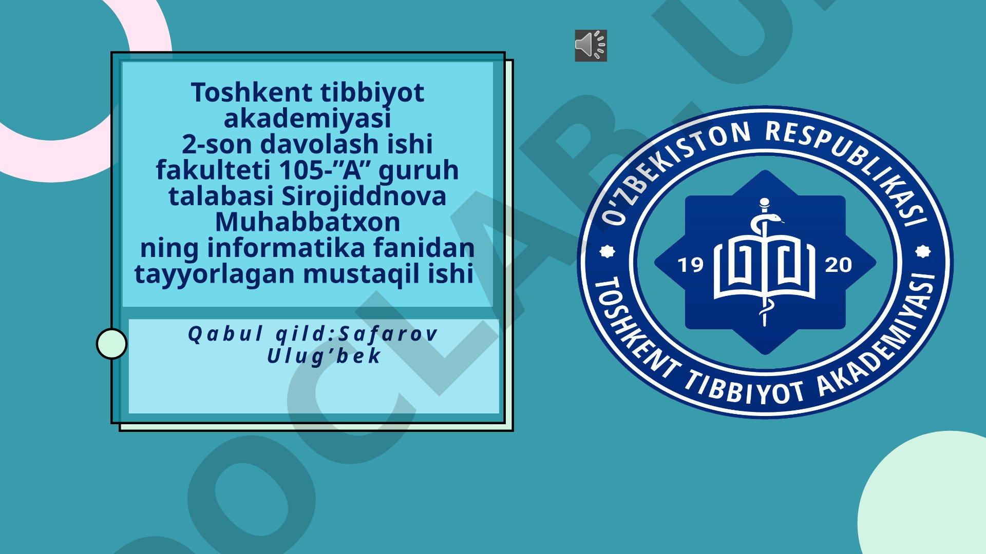 Sog‘lom turmush tarzi - baxtli hayot garovi
