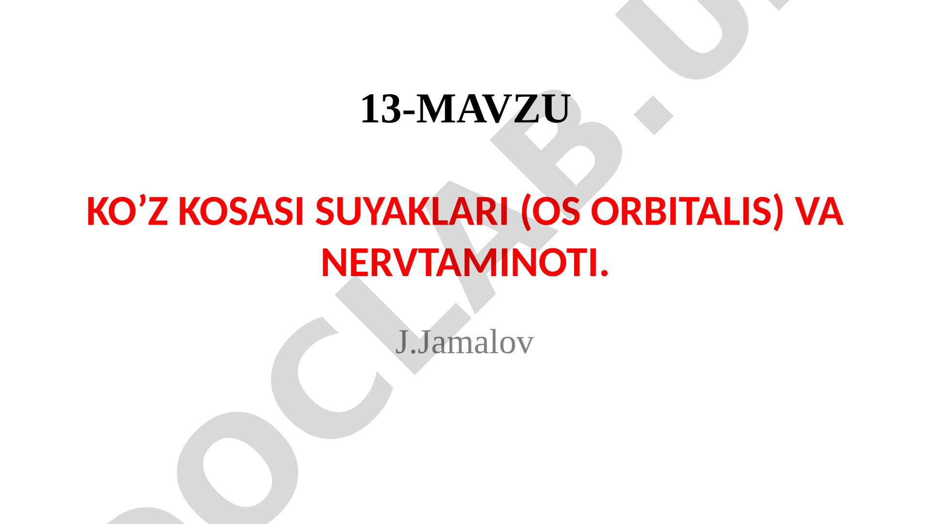 Ko'z kosasi suyaklari (os orbitalis) va nerv ta'minoti