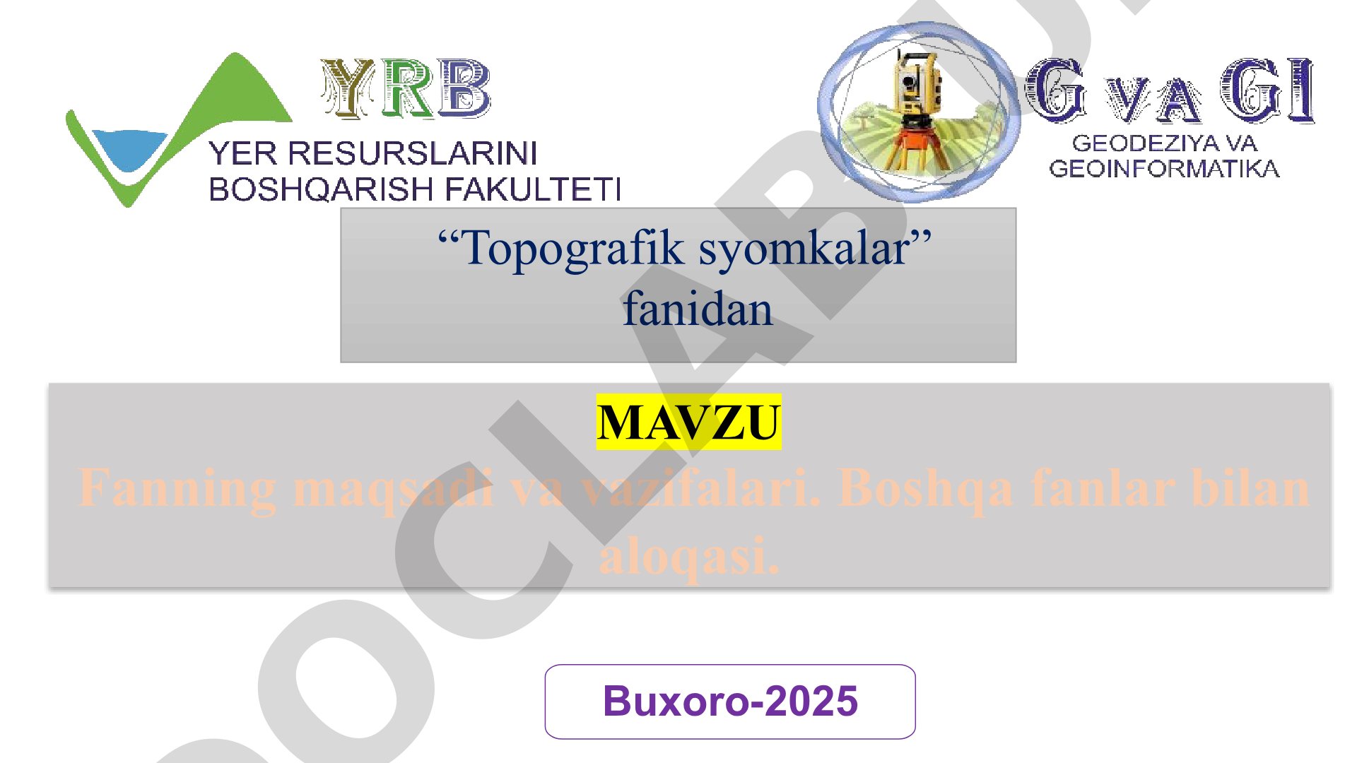 Fanning maqsadi va vazifalari. Boshqa fanlar bilan aloqasi