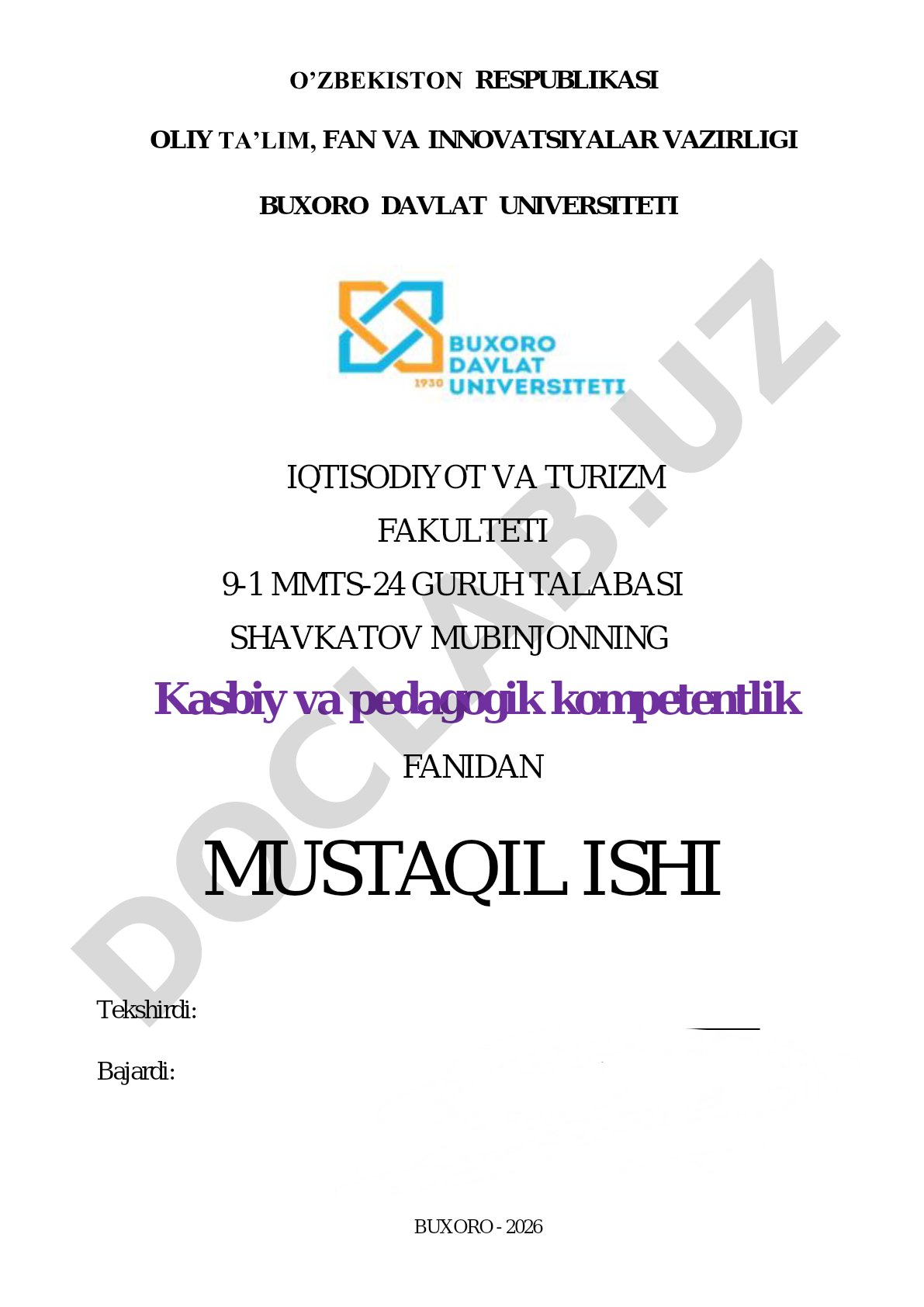 Dars jarayonini loyihalashda pedagogik kompetensiyadan foydalanish omili