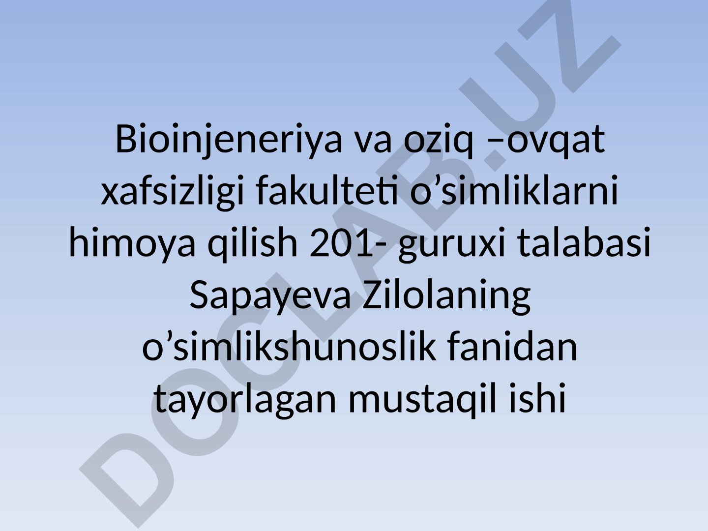 Yagonalash muddati va kochat qalinligini g'o'zani o'sishi rivojlanishi va hosildorligi hamda tola sifatiga tasiri