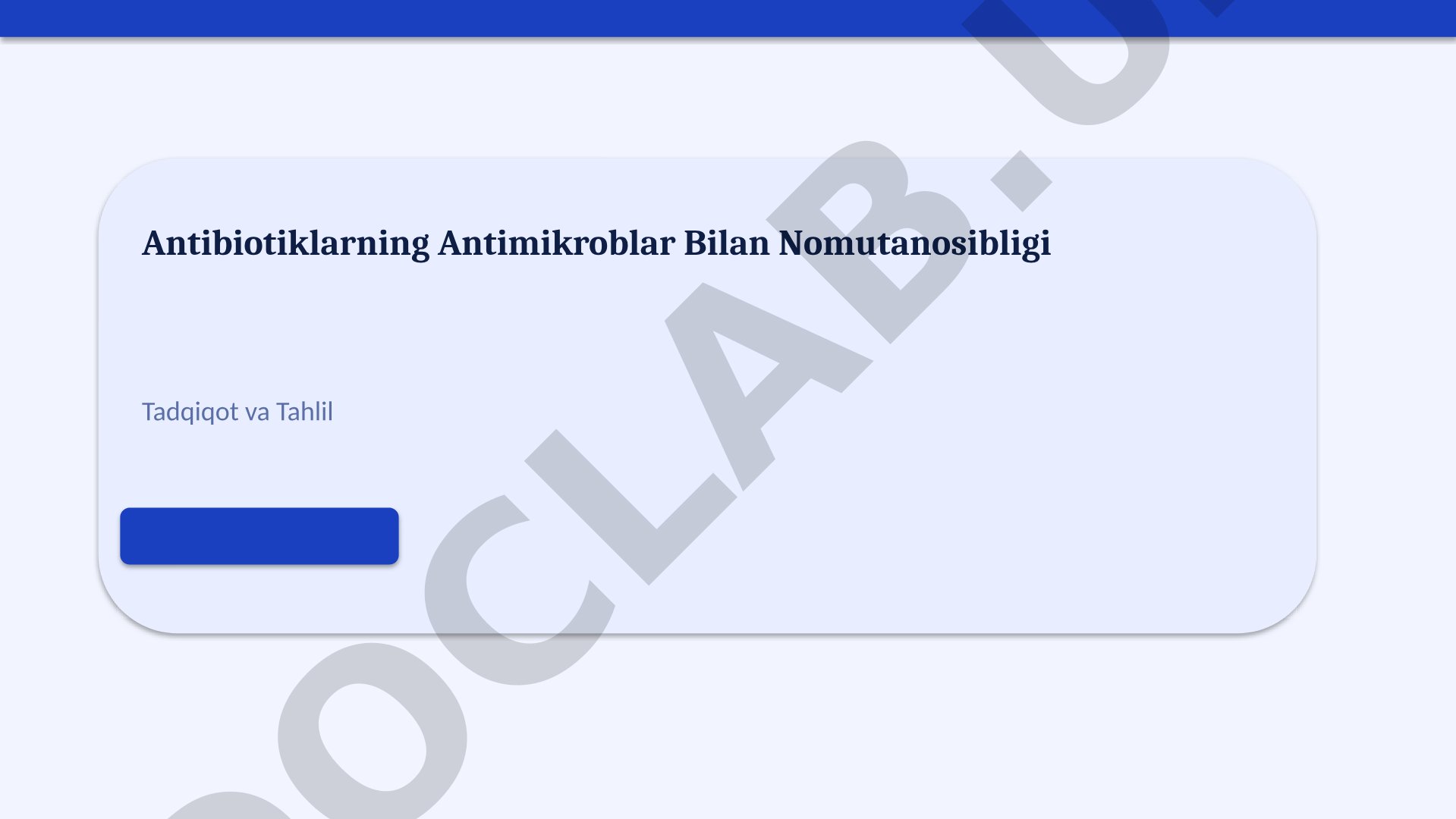 Antibiotiklarning Antimikroblar Bilan Nomutanosibligi Tadqiqot va Tahlil