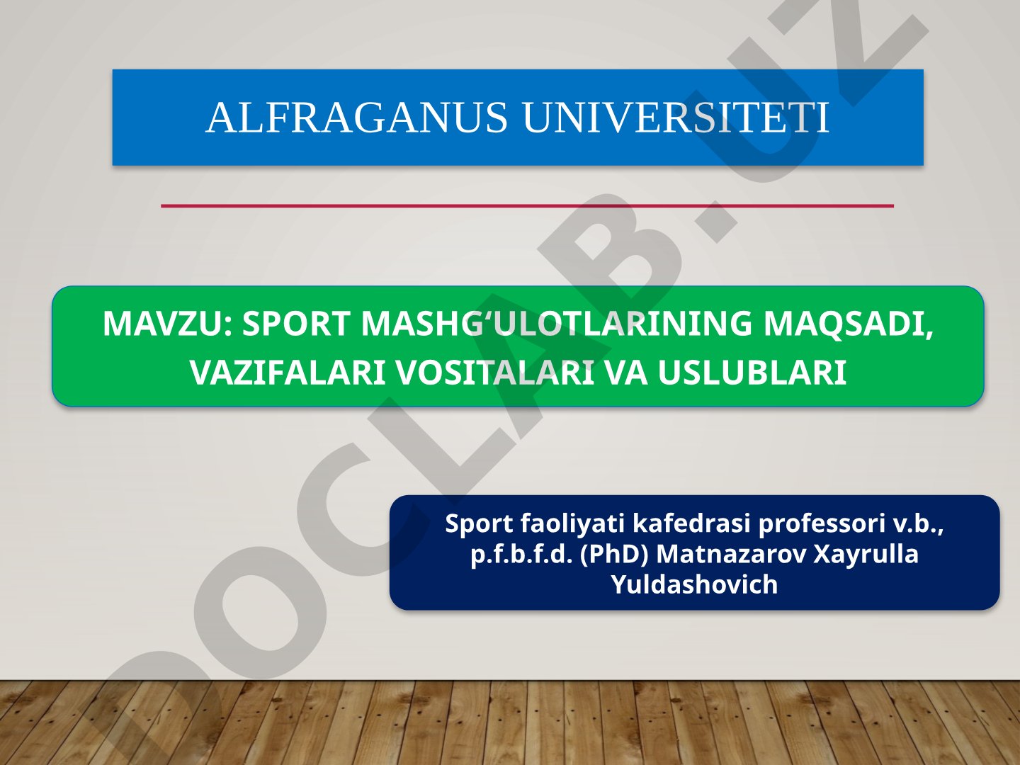 Sport mashg'ulotlarining maqsadi, vazifalari vositalari va uslublari