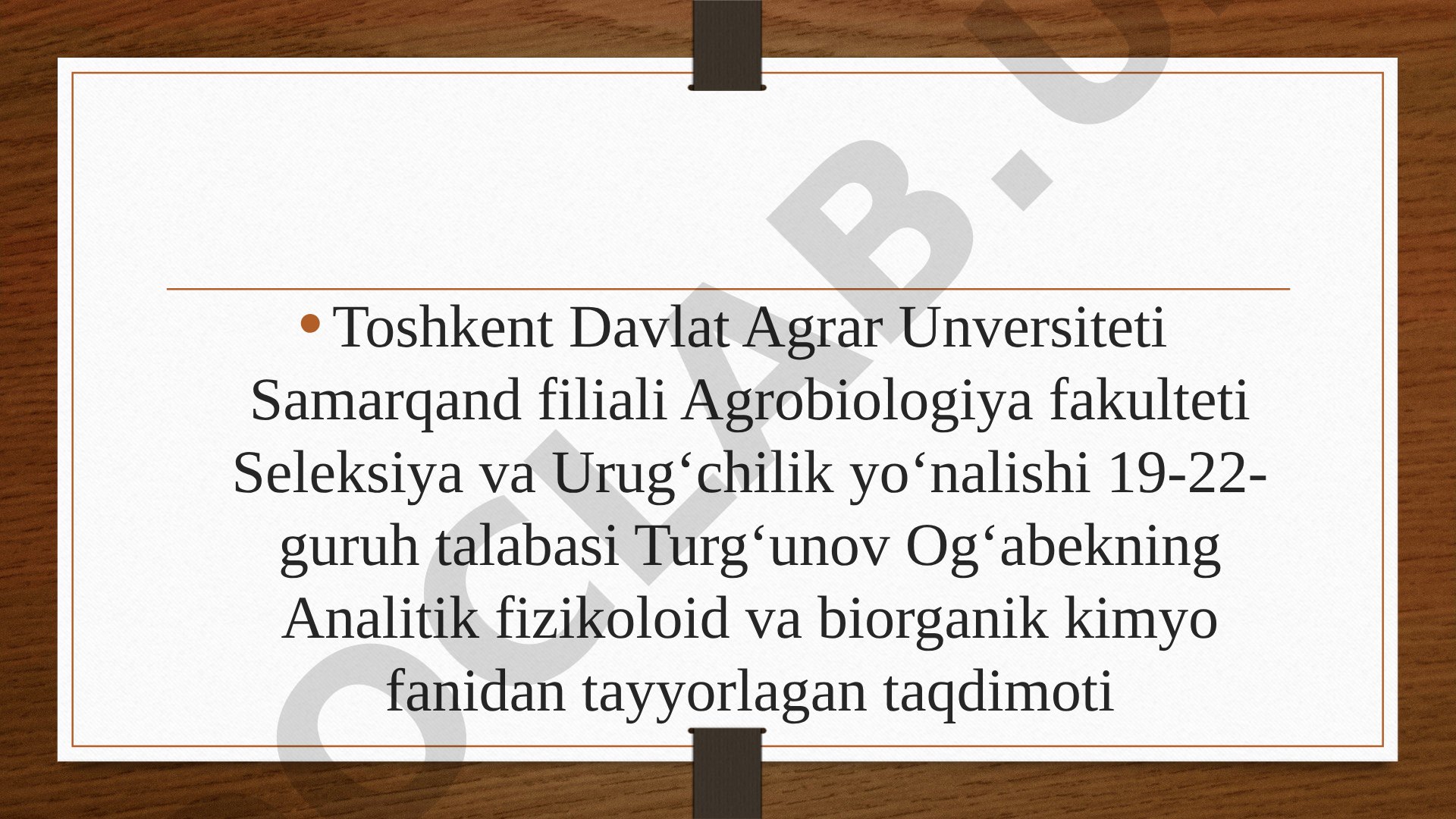 Taqdimot terpenlar va steroidlarning tuzilishi, sinflanishi va xossalari haqida