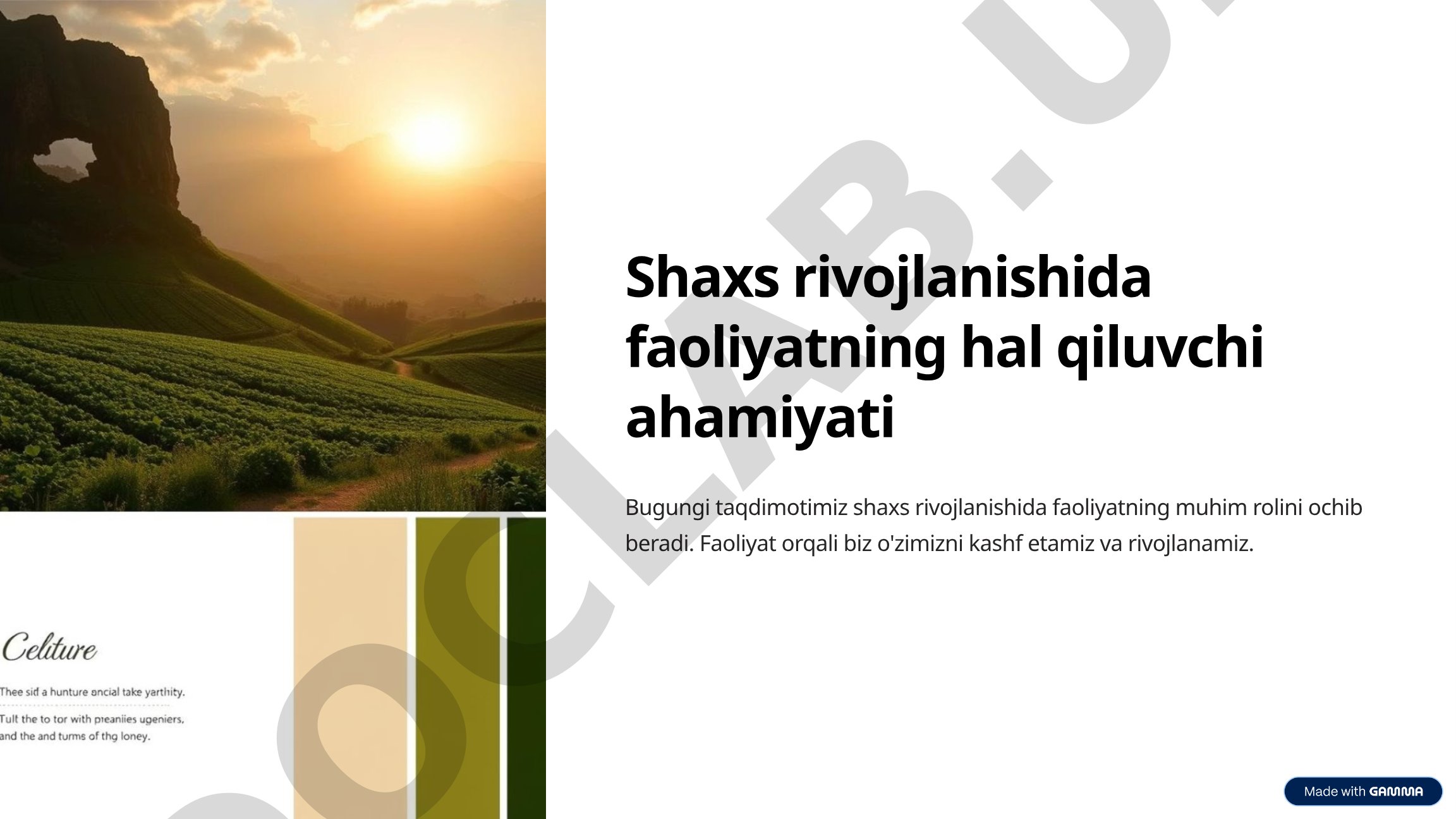 Shaxs rivojlanishida faoliyatning hal qiluvchi ahamiyati