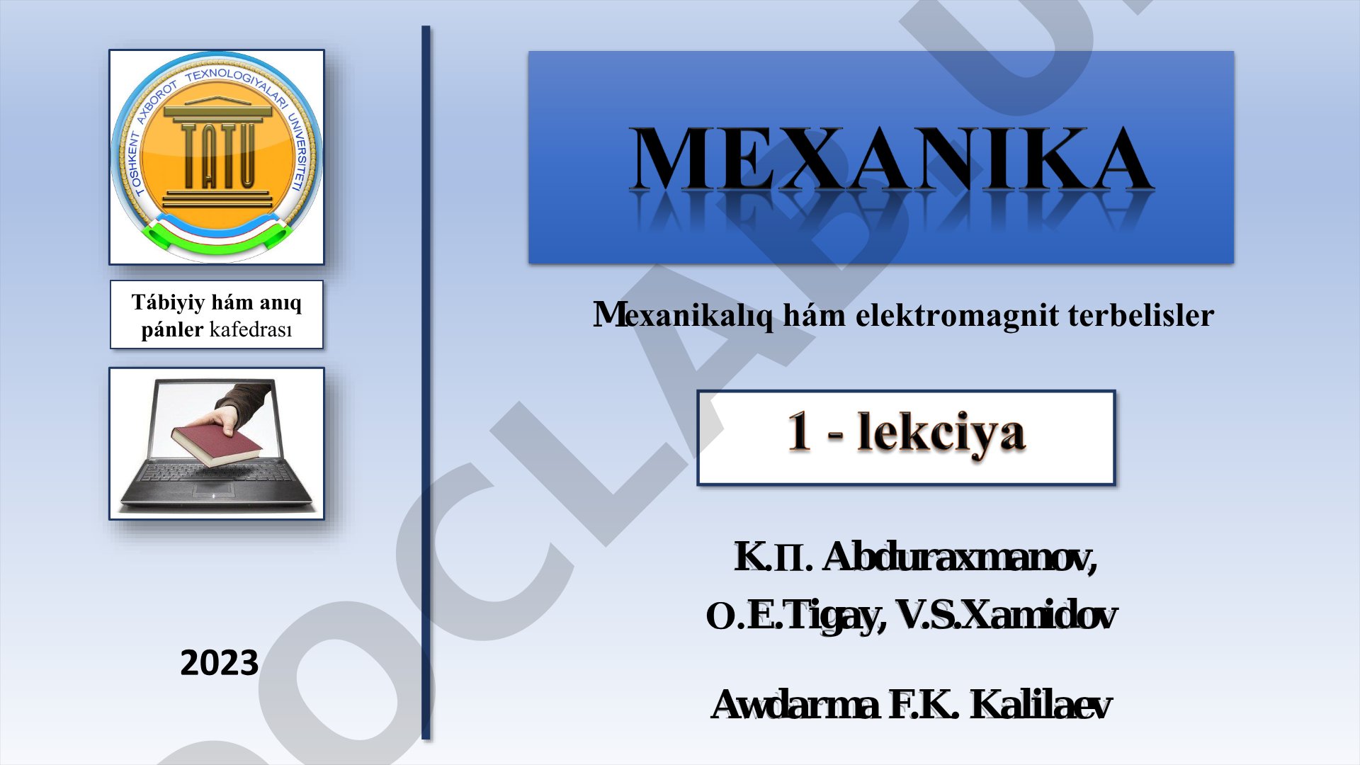 Mexanikalıq hám elektromagnit terbelisler