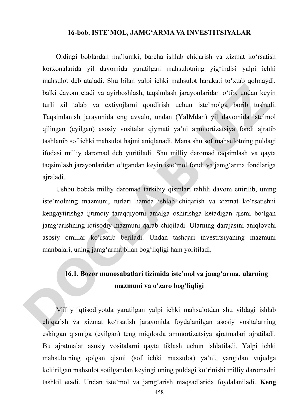 Investitsiyalar va milliy daromad tarkibiy qismlari