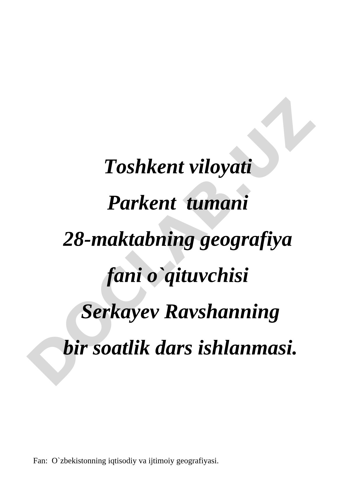 Tabiiy sharoit va tabiiy resurslarning milliy iqtisodiyotdagi ahamiyati