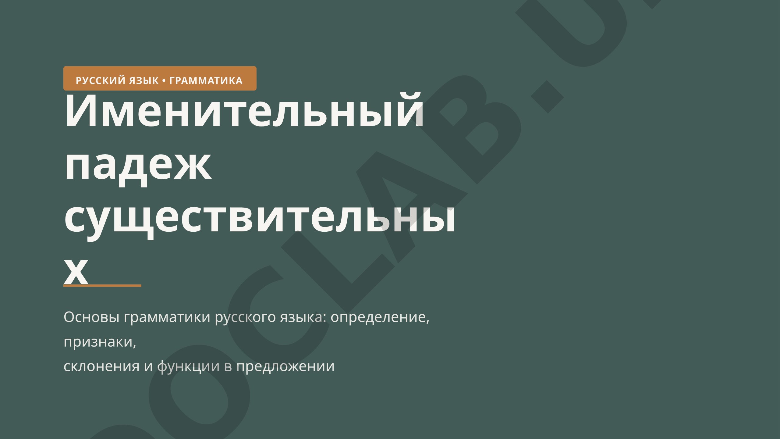 Именительный падеж существительных