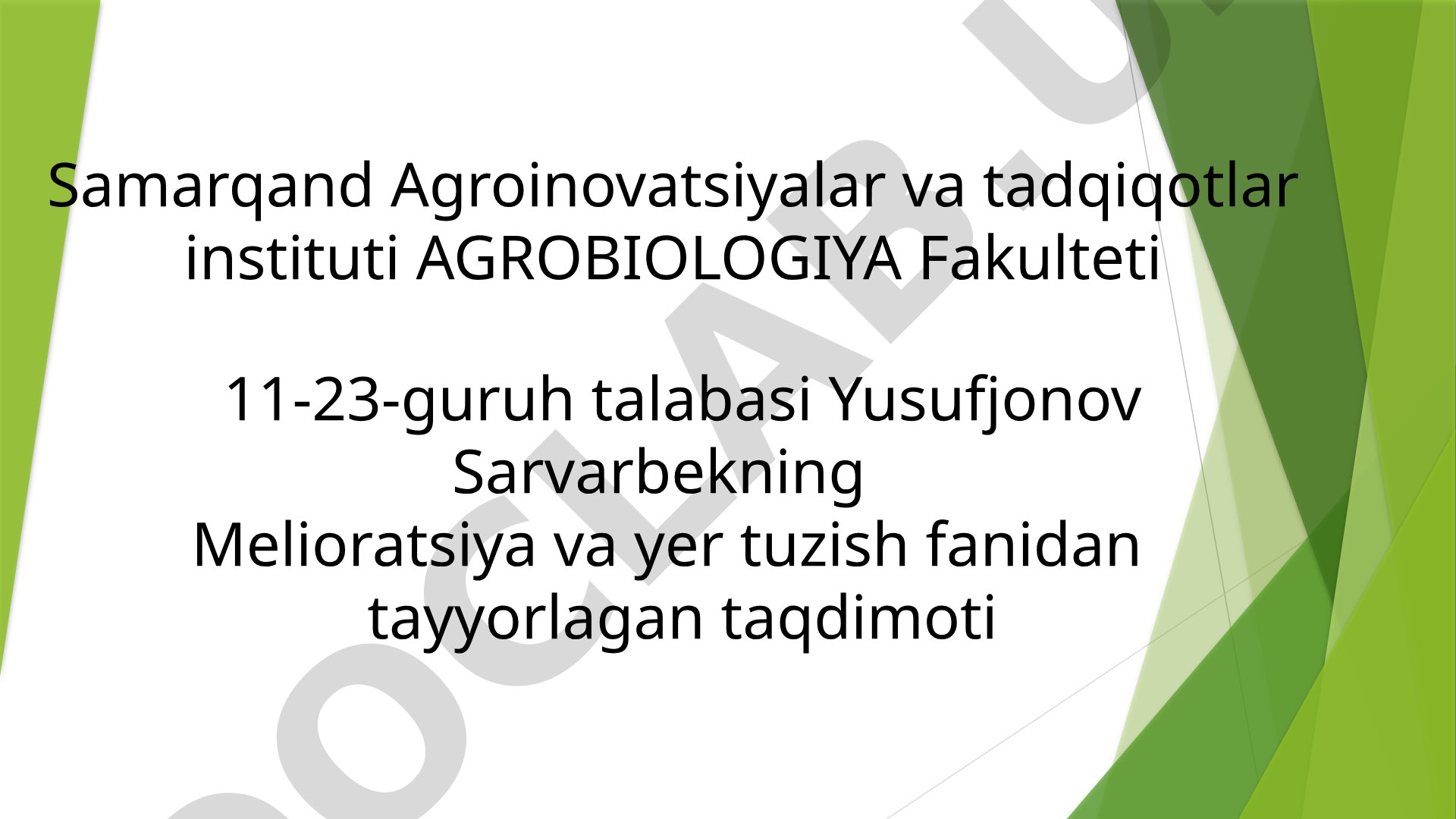 Yerning ijtimoiy ishlab chiqarishdagi orni va ahamiyati. Yer tuzish turlari , ularning mazmuni , ozaro bogliqligi va ularda yechiladigan masalalar