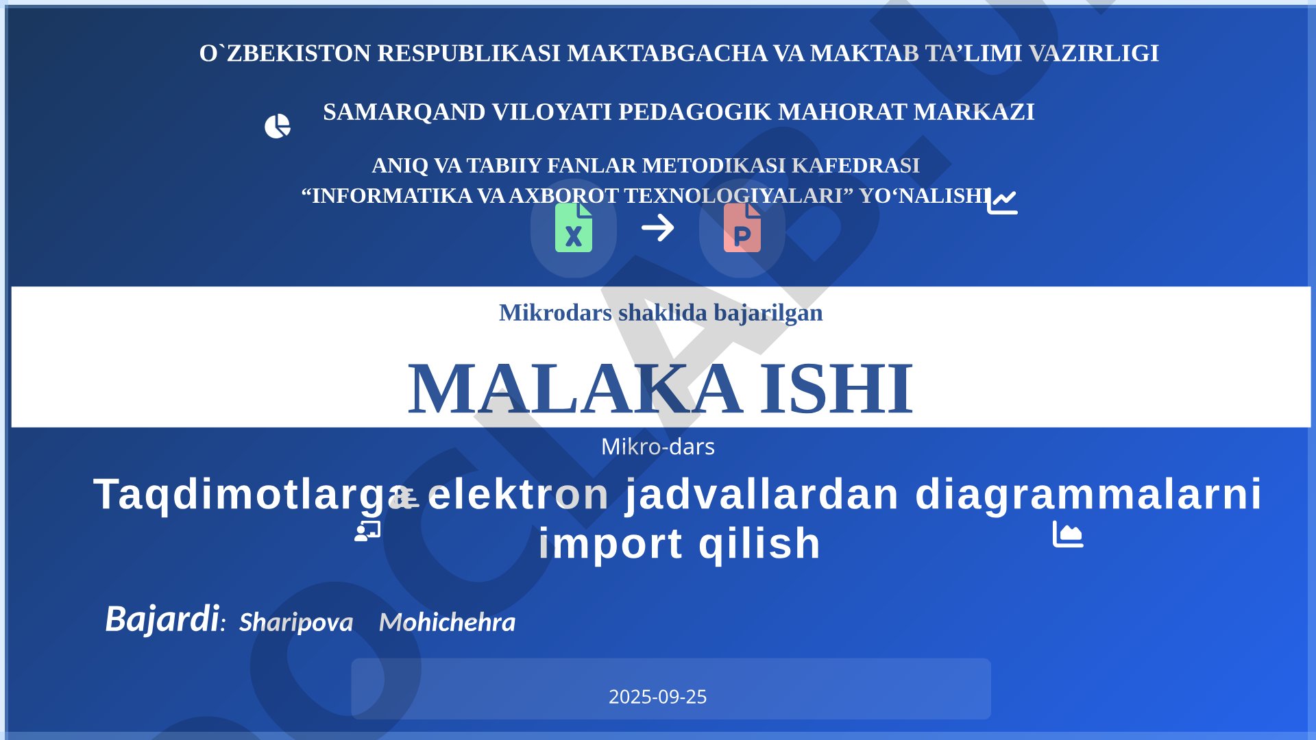 Elektron jadvallardan diagrammalarni import qilish