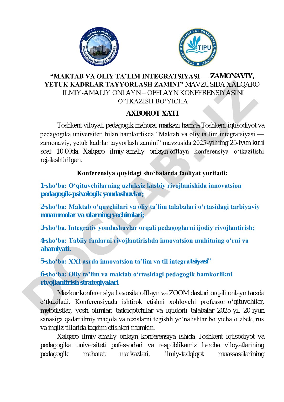 Maktab va oliy ta’lim integratsiyasi — zamonaviy, yetuk kadrlar tayyorlash zamini