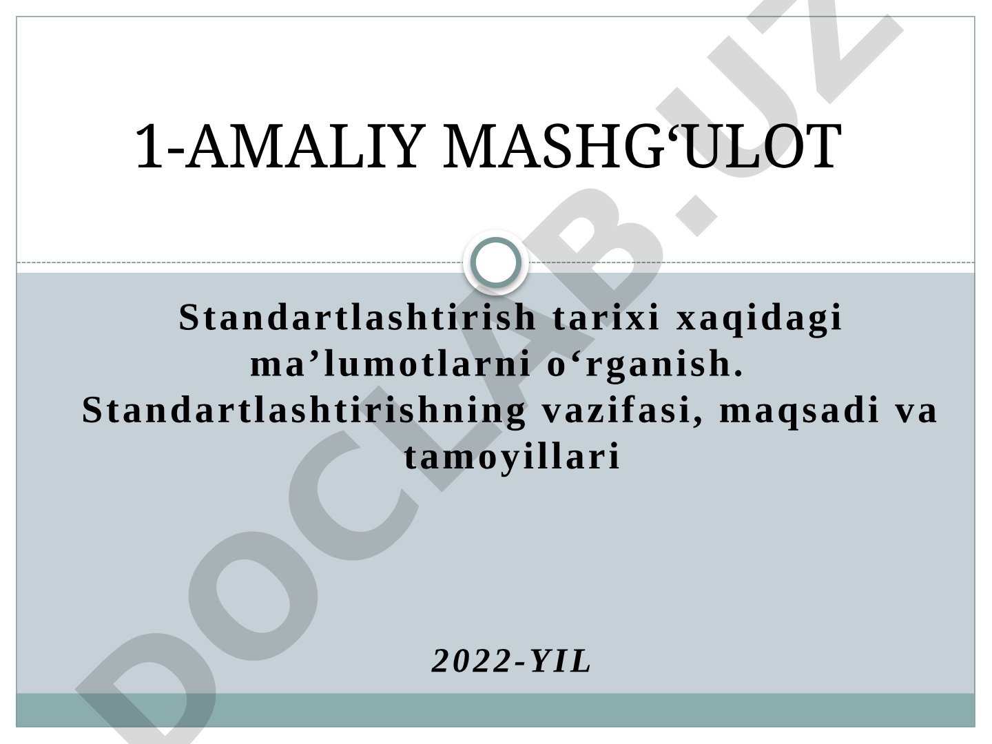 Standartlashtirish tarixi va tamoyillari