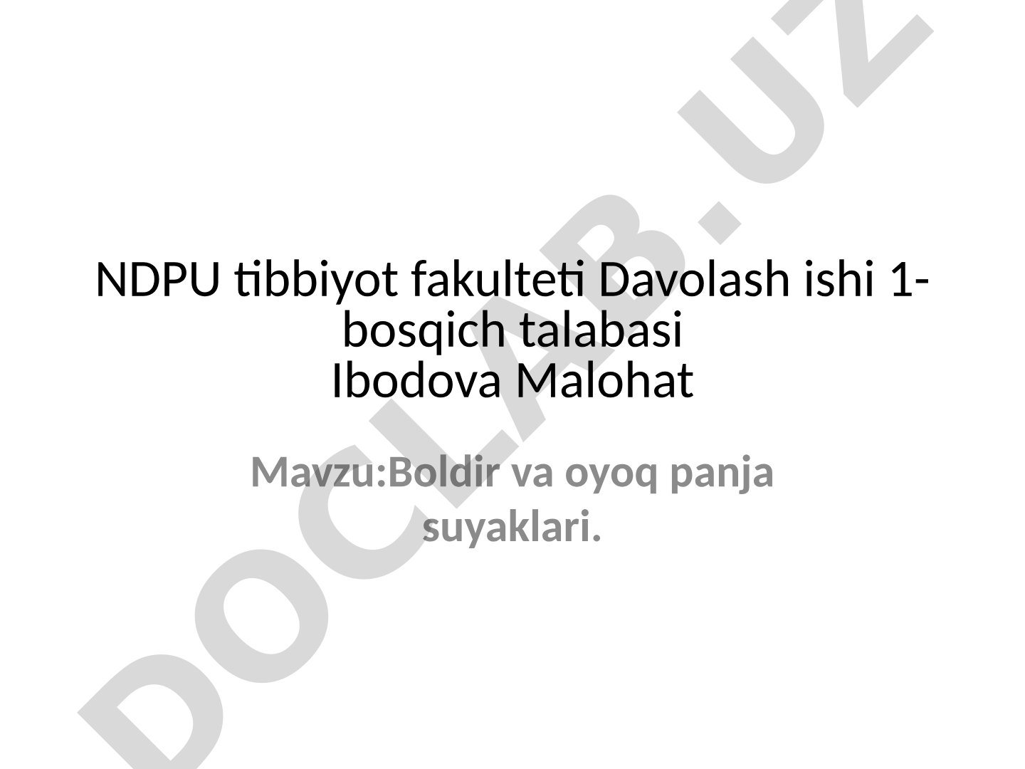 Boldir va oyoq panja suyaklari