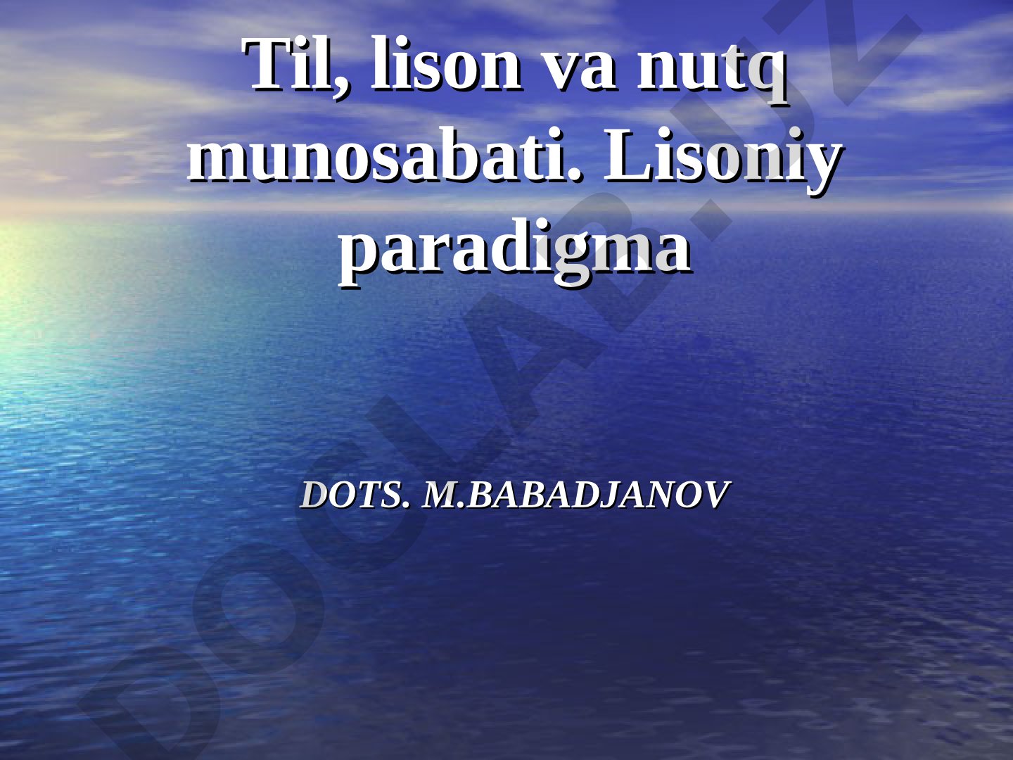 Til, lison va nutq munosabati. Lisoniy paradigma DOTS.