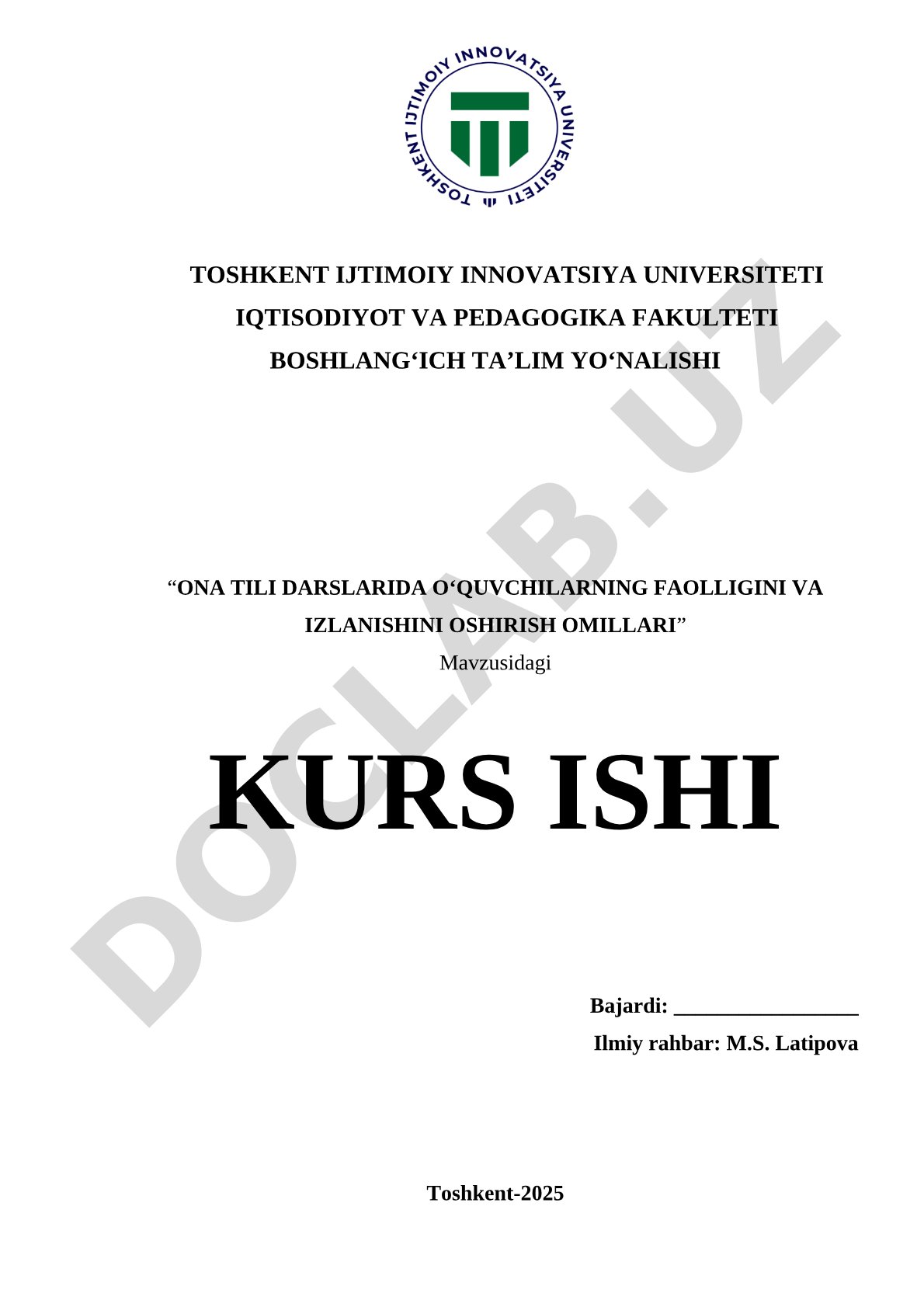 Ona tili darslarida o‘quvchilarning faolligini va izlanishini oshirish omillari