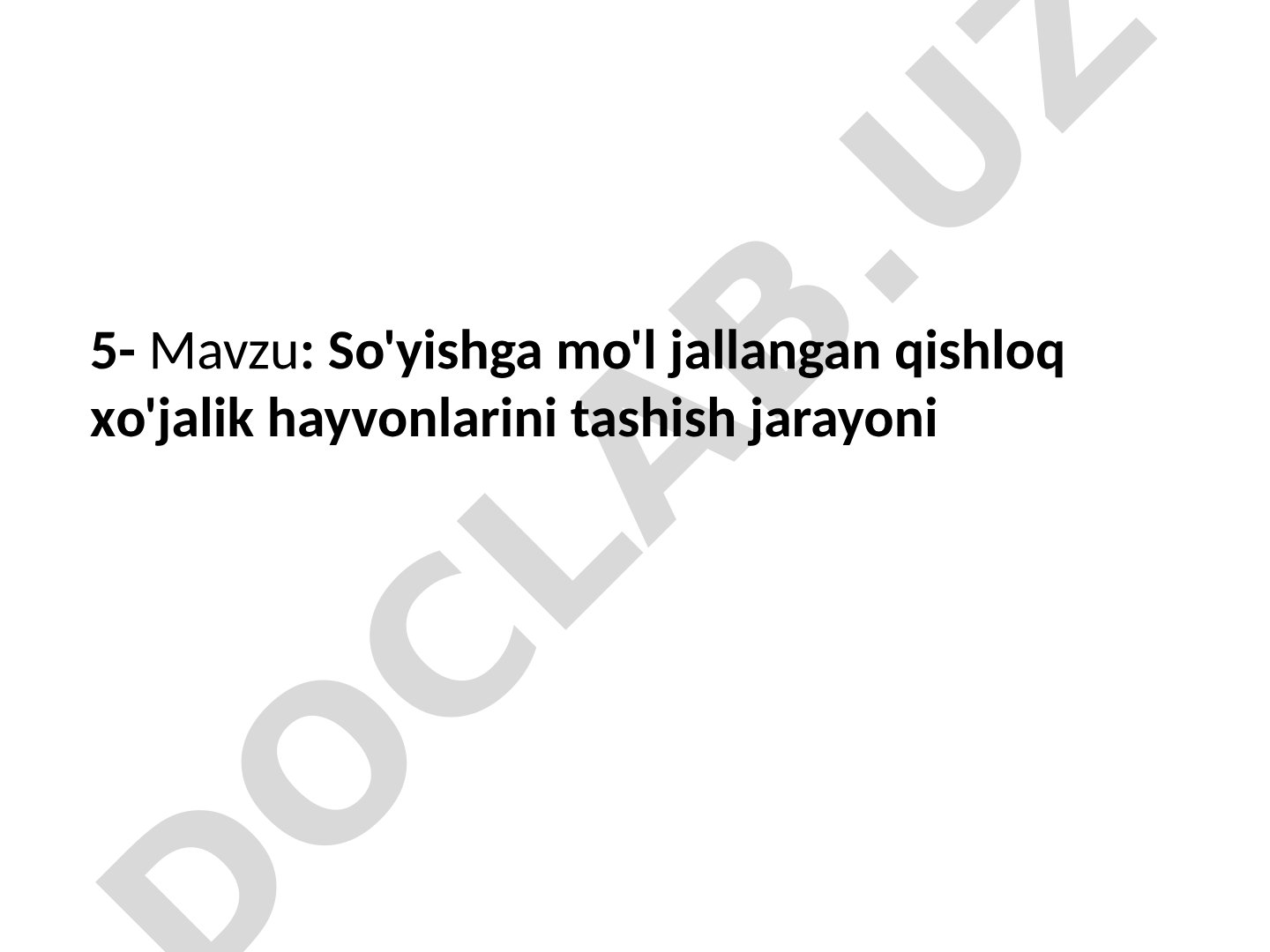So'yishga mo'ljallangan qishloq xo'jalik hayvonlarini tashish jarayoni