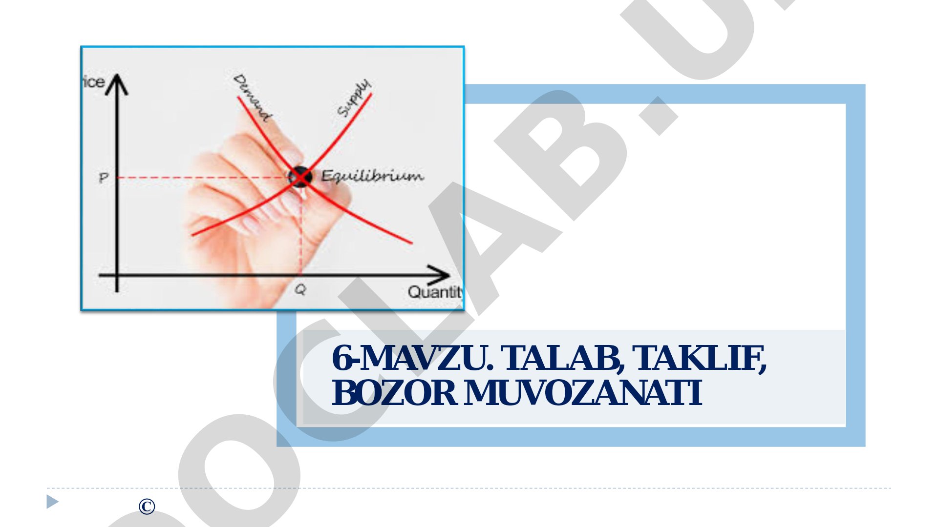 Talab, taklif, bozor muvozanati