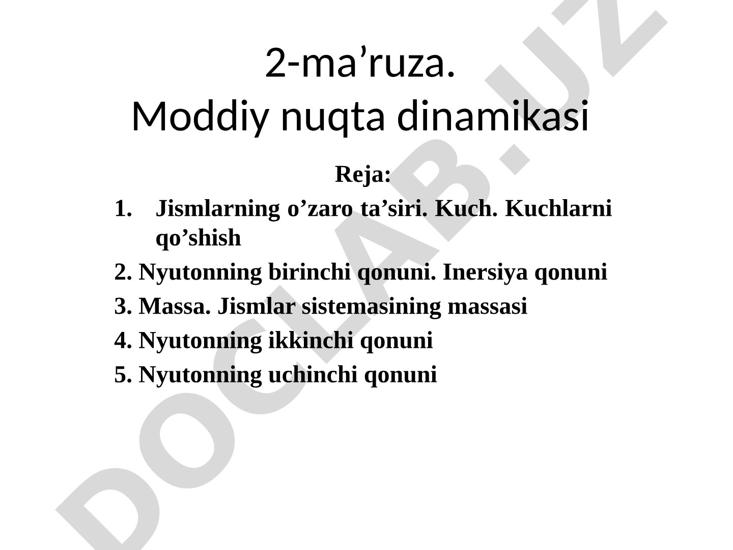 Moddiy nuqta dinamikasi