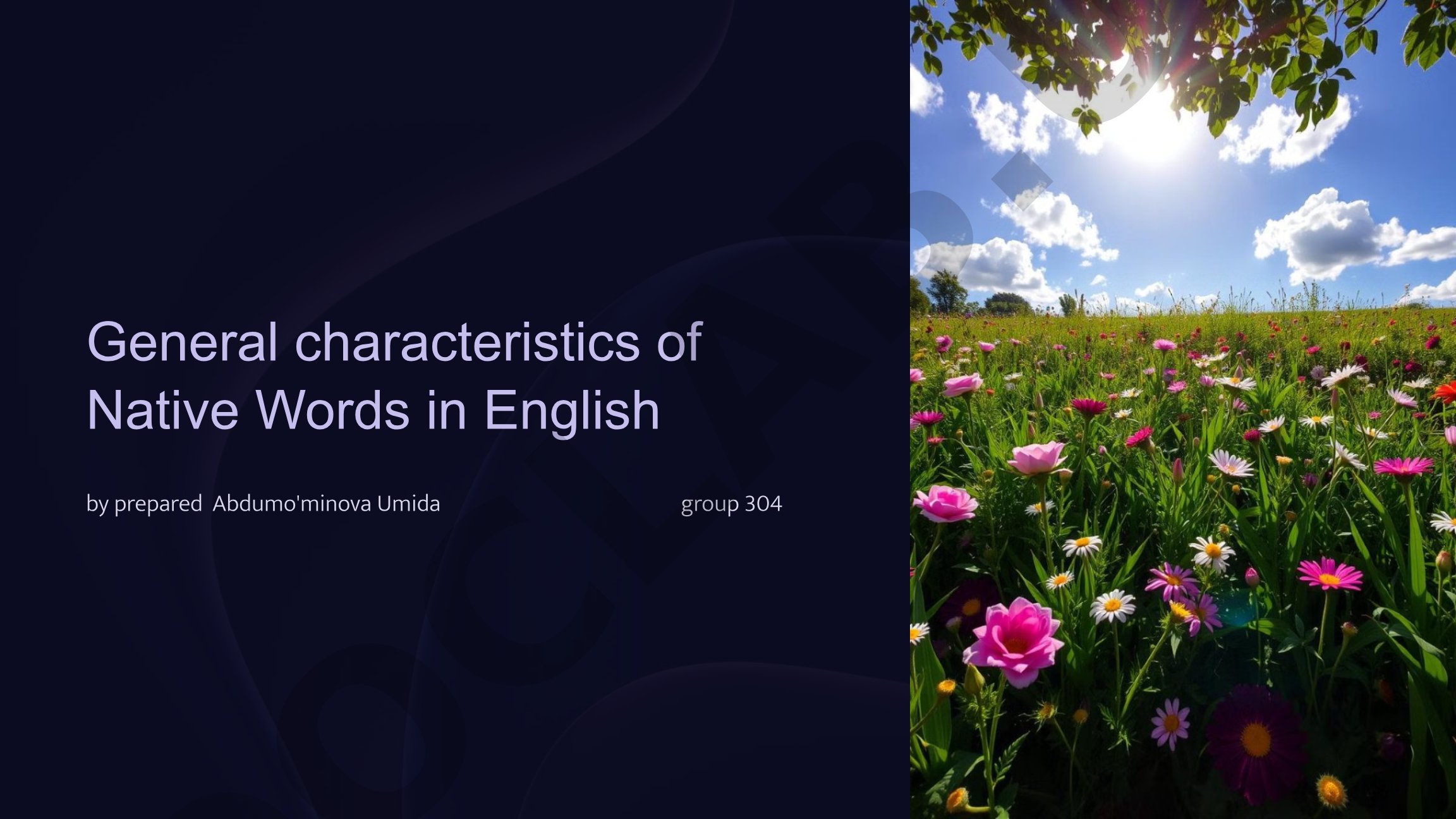 General characteristics of Native Words in English