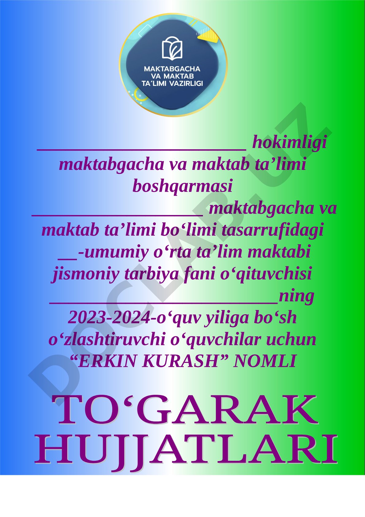 Erkin kurash to‘garagi