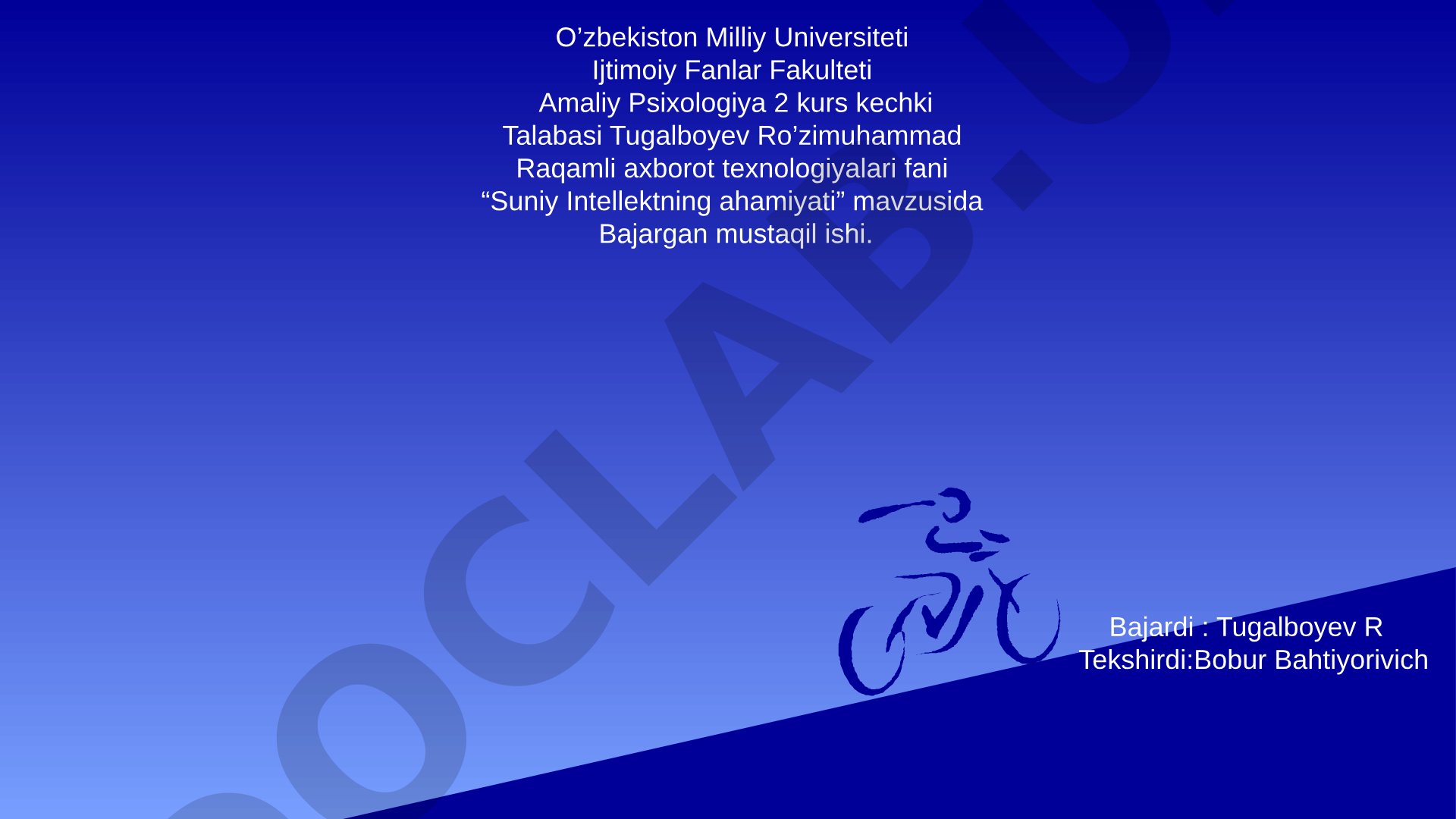 Suniy Intellektning ahamiyati