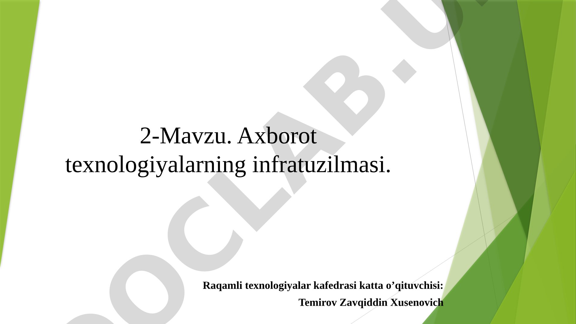Axborot texnologiyalarning infratuzilmasi