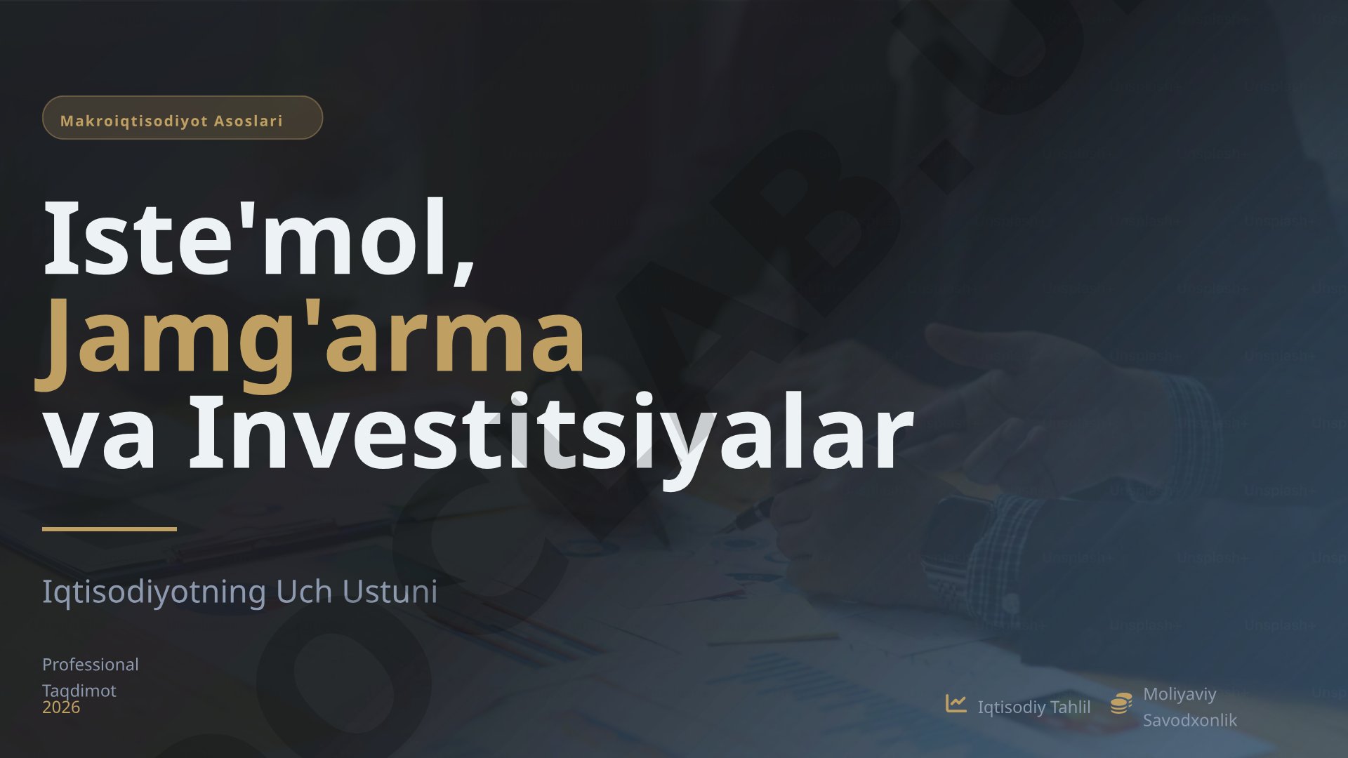 Iste'mol, Jamg'arma va Investitsiyalar