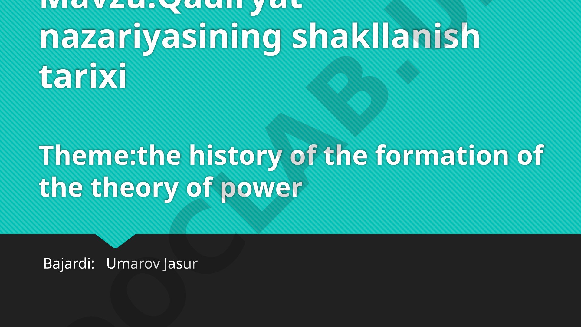 Qadiryat nazariyasining shakllanish tarixi