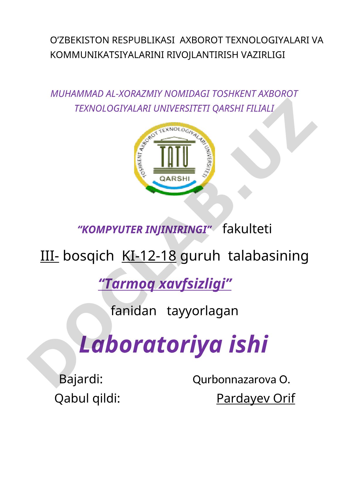 Tarmoqlarni qism tarmoqqa ajratish