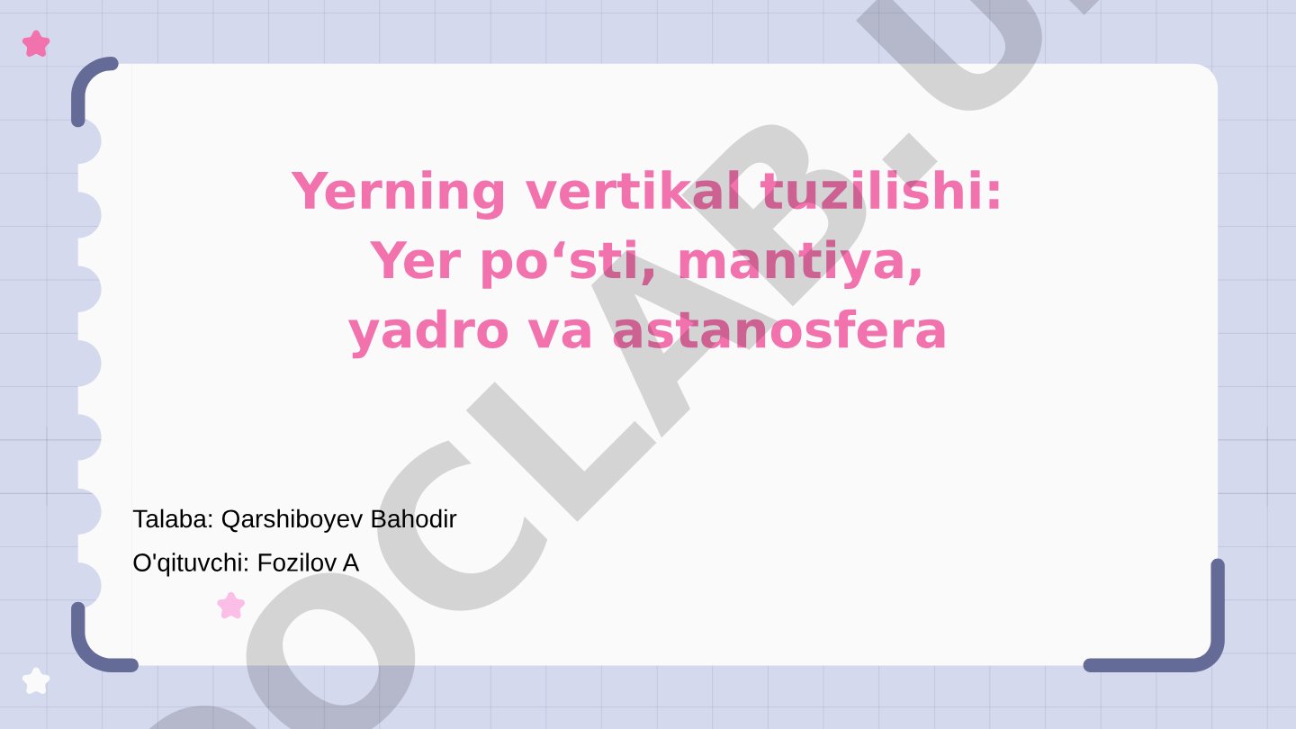 Yerning vertikal tuzilishi