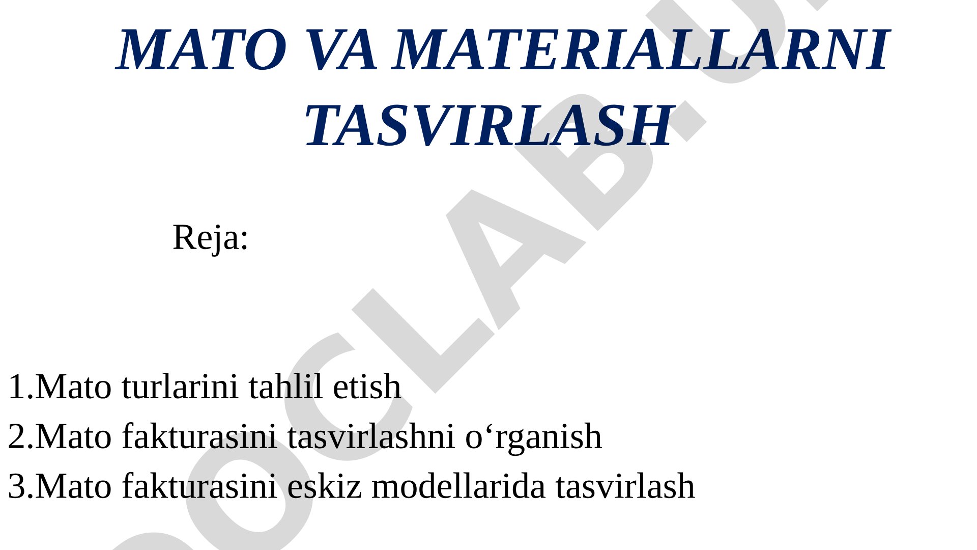 Mato va materiallarni tasvirlash