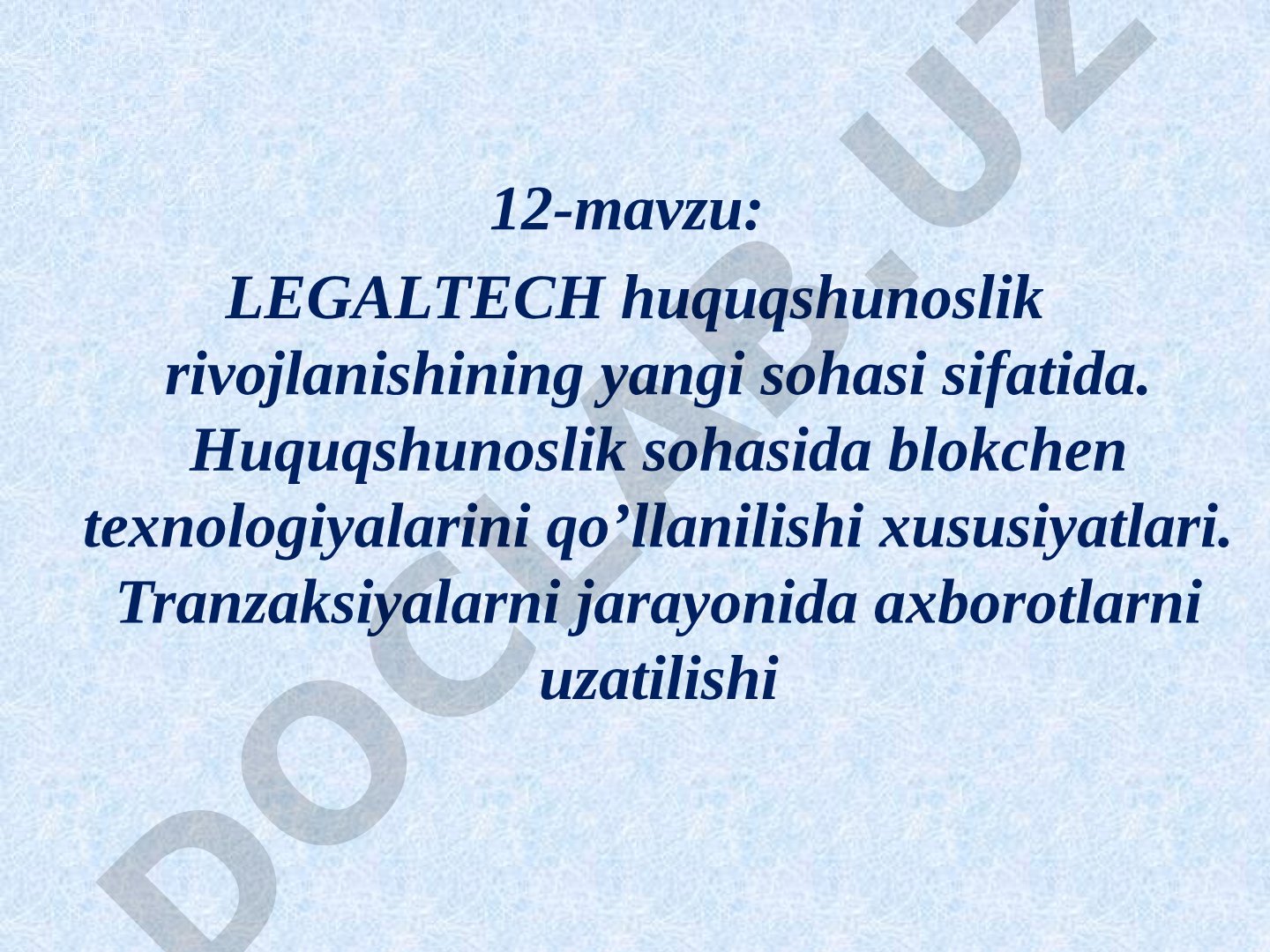 LEGALTECH huquqshunoslik rivojlanishining yangi sohasi sifatida