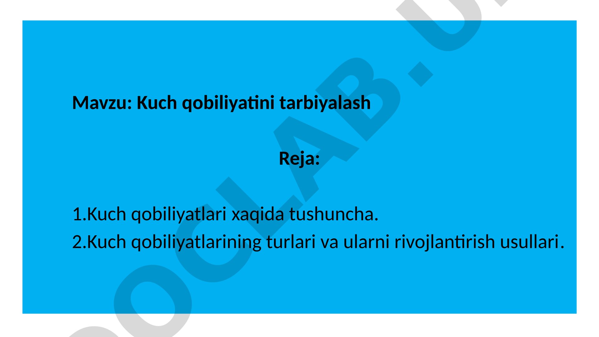 Kuch qobiliyatini tarbiyalash