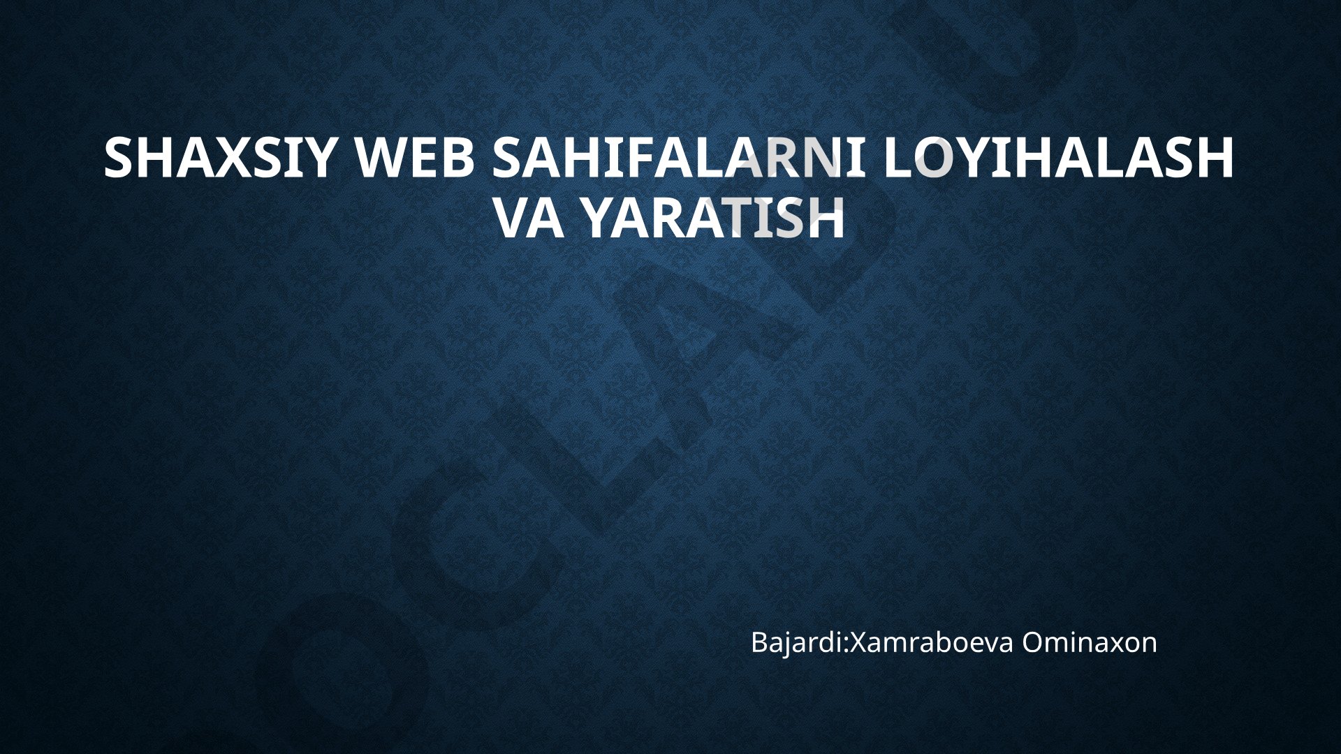 Axborot xavfsizligini ta'minlash va tashkil etish masalalari