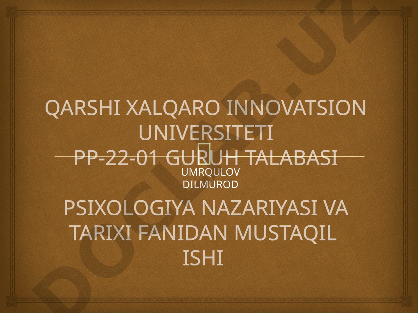 Mustaqil ish: Eksperimental psixologiyaning shakllanishi, I.Kant va F.Gerbart qarashlari