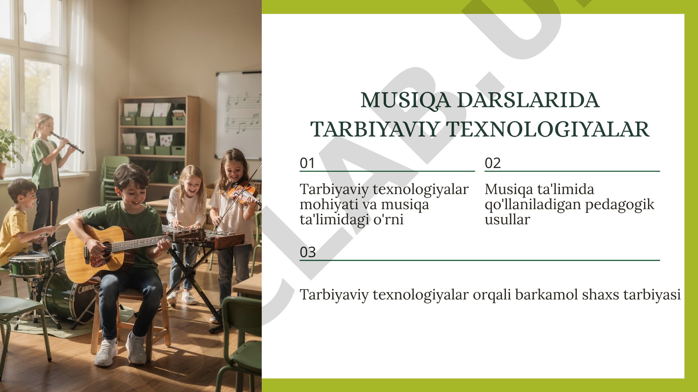 Musiqa darslarida tarbiyaviy texnologiyalar